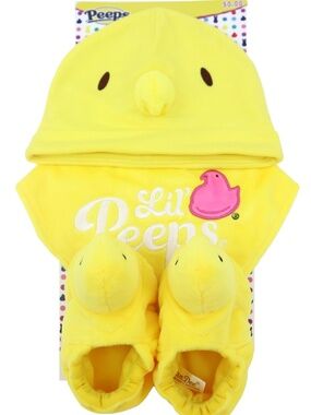 New Lil Peeps Yellow Chick 3 Piece Baby Set Hat Bib Booties Matching Easter Gift